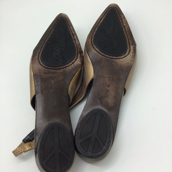COPY - Donald Pliner Metallic Slingback Flats Size 8 M - Picture 5 of 6